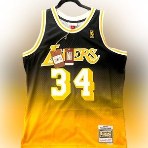 ONEAL LAKERS #34 MITCHEL AND NESS THROWBACK